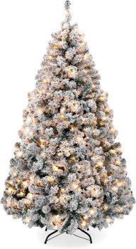 Best Choice Products Snow-Flocked Artificial Christmas Tree