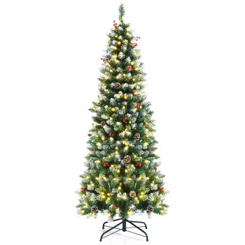 Goplus 6ft Artificial Pencil Christmas Tree