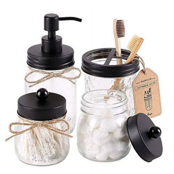 Elwiya Mason Jar Bathroom Set