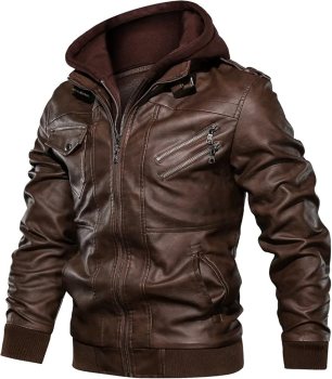 Wantdo Men's Faux Leather Jacket