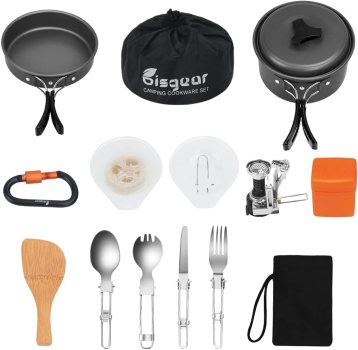 Bisgear 16pcs Camping Cookware Set