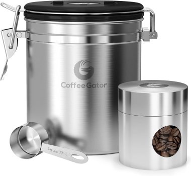 Coffee Gator Stainless Steel Coffee Canister