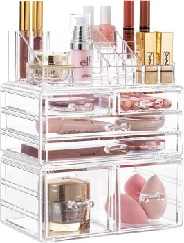 HBlife Mirrored Glass Makeup Organizer