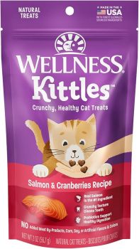 Wellness Kittles Crunchy Natural Grain Free Cat Treats, Salmon & Cranberries