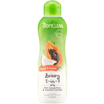 TropiClean Luxury 2-in-1 Papaya & Coconut Pet Shampoo and Conditioner