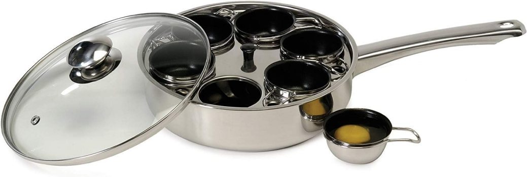 ExcelSteel 18/10 Stainless Steel 6 Non Stick Egg Poacher