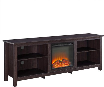 Walker Edison Wood Corner Fireplace TV Stand