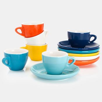 Sweese Porcelain Espresso Cups and Saucers Set