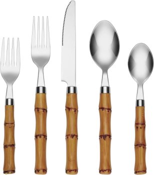 Cambridge Silversmiths Bamboo 20-Piece Flatware Set