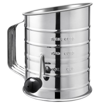 Norpro 3-Cup Stainless Steel Rotary Hand Crank Flour Sifter