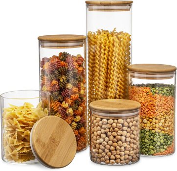 Le'raze Glass Food Storage Jars Set