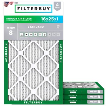 FilterBuy MERV 8 Pleated AC Furnace Air Filter