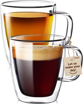 Eparé Double Wall Glass Coffee Mug