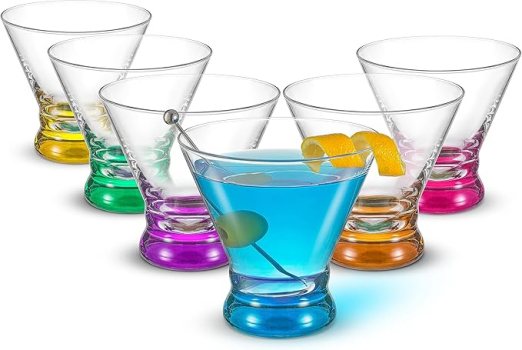 JoyJolt Hue Martini Glasses