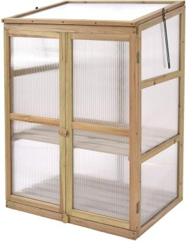 Giantex Wooden Cold Frame Greenhouse