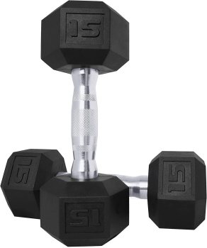 CAP Barbell Rubber-Coated Hex Dumbbell Set