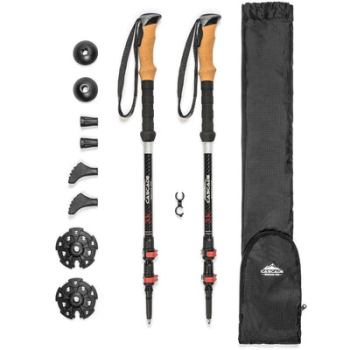 Cascade Mountain Tech Carbon Fiber Quick Lock Trekking Poles