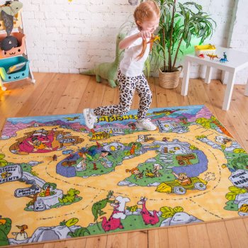 KC Cubs World Map Educational Rug