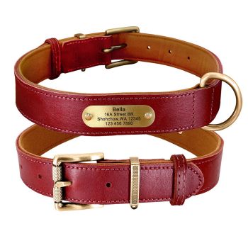 Beirui Genuine Leather Dog Collar