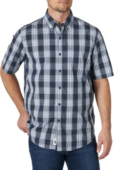 Wrangler Authentics Men's Big & Tall Short Sleeve Plaid Shirt