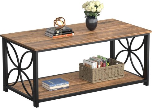 GreenForest Glass Top Coffee Table