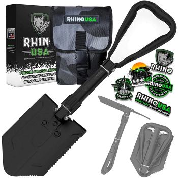 RHINO USA Folding Survival Shovel w/Pick