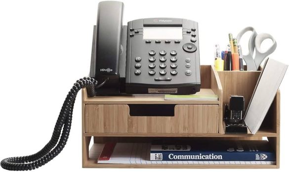 MobileVision Bamboo Desktop Organizer