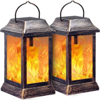 TomCare Flickering Flame Solar Lantern