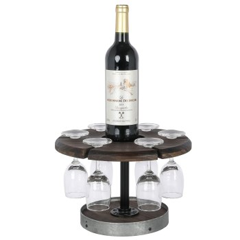 MyGift Rustic Wine Glass Rack