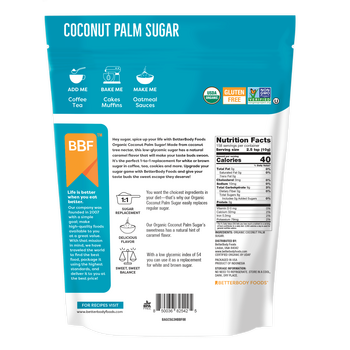 BetterBody Foods Organic Coconut Palm Sugar