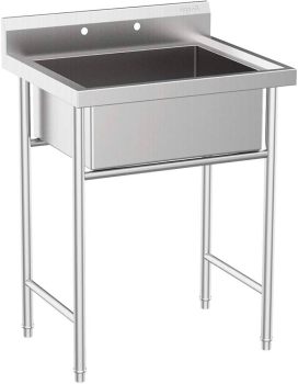 VINGLI Stainless Steel Free Standing Utility Sink