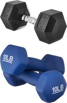 Amazon Basics Rubber Encased Hex Dumbbells