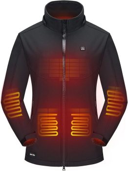 DEWBU Women's Heated Jacket with 12V Battery