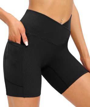 IUGA High-Waisted Yoga Shorts with Pockets